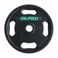 Диск обрезиненный с хватами 25 кг OKPRO OK2009E