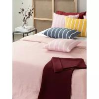 Чехол на подушку декоративный в полоску цвета пыльной розы из коллекции essential