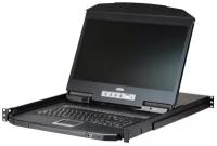 ATEN Квм консоль ATEN 18.5" 8-Port PS/2-USB VGA Single Rail WideScreen LCD KVM Switch