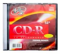 Диск VS CD-R, 700 Мб, 5 штук (Ink Printable)