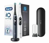 Электрическая зубная щетка Oral B iO Series 7 White Alabast и Black Onyx, набор из 2 штук