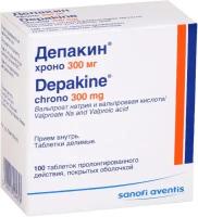 Депакин Хроно, таблетки пролонг. покрыт. плен. об. 300 мг, 100 шт