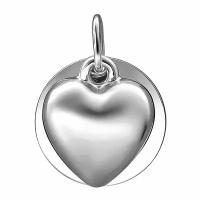 Подвеска "Сердце" из серебра 925 пробы без вставок 01П053649. Размер б/р