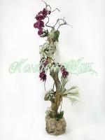 Композиция из искусственных растений Конвент Арт Композиция из искусственных орхидей «Эпифитное Дерево»