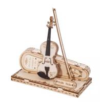 Механический деревянный конструктор Скрипка Robotime Violin Capriccio