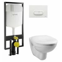 Комплект унитаза с инсталляцией Vitra Normus 9773B003-7201 с сиденьем и кнопкой смыва Белой