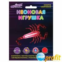 Светящаяся (неоновая) игрушка скорпион Юнландия, красный, длина 10,5см, 10шт. (662602)