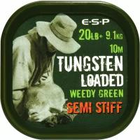 Поводковый материал в полужесткой вольфрамовой оболочке TUNGSTEN STIFF - Weedy Green / 20lb / 10m