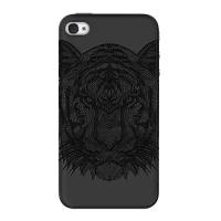 Чехол и защитная пленка для Apple iPhone 4/4S Deppa Art Case Black тигр