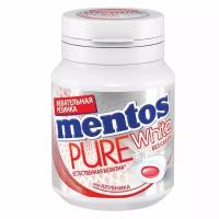 Жевательная резинка MENTOS Pure White "Клубника", 54 г, банка, 67842 6 шт