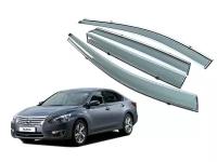 Премиум дефлекторы окон для Nissan Teana 3 (L33) 2013+ | с молдингом из нержавейки