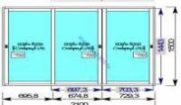 Алюминиевое окно три створки