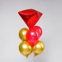 Букет из шаров «Стильный», красное золото, латекс, фольга, набор 7 шт