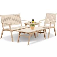 Комплект садовой мебели с диваном и креслом на 3 чел (Столик кофейный, Скамейка, Стул)