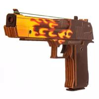 Деревянный пистолет резинкострел Пламя Desert Eagle