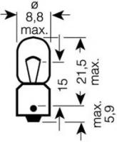 Лампа накаливания фонарь указателя поворота лампа Osram 3893 T4W Alfa Romeo 6 (119). Alfa Romeo 75 (162b). Alfa Romeo