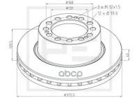 066.253-00a_диск Тормозной!374.5x45 12отв D19+ 3отв M12x1.5 Saf Skrb 9019k/I PE Automotive арт. 06625300A