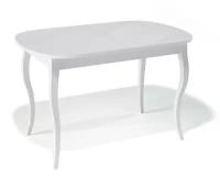 Стол KENNER Стол обеденный Kenner 1300 C белый/стекло белое глянец кухонный, для столовой, гостиной