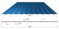 Профнастил С8 синий 1150х2000 RAL 5005