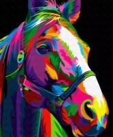 Портрет разноцветной лошади