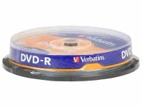 Диск Verbatim Диск DVD-R 4.7ГБ 16x Verbatim 43523, пласт.коробка, на шпинделе (10шт./уп.)