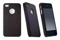 Чехол Чехлы Накладка на заднюю крышку для iPhone 4/4S карбон черная