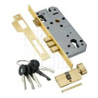 Adden Bau Замок врезной с цилиндром ADDEN BAU LOCK 4585 5-60B D полированное золото