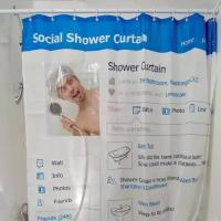 Шторка для ванной Социальная сеть