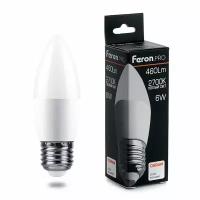 38050 FERON Лампа светодиодная Feron.PRO LB-1306 Свеча E27 6W 2700K OSRAM LED