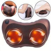 Массажная подушка с подогревом для шеи и спины Massage Pillow