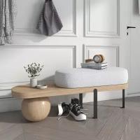 Банкетка для прихожей дизайнерская в стиле Casa Padrino Luxury Designer Bench (светлое дерево 100*35*43 см)