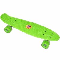 Скейтборд пластиковый 56x15cm со свет. колесами (зеленый) (SK503)
