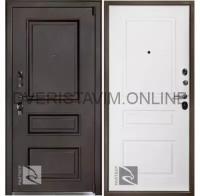 С шумоизоляцией: Дверь Райтвер Прадо Муар шоко металлическая (Сторона открывания: Правая, размер короба - 980*2070 мм)