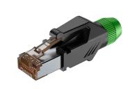 ROXTONE RJ45C5E-PH-GN Ethernet Разъем RJ45(часть A) CAT5e, 150 МГц, макс. AWG26, металлический зажим, с удобным держателем сердечника провода (деталь