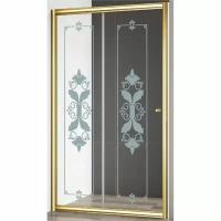 Душевая дверь Cezares Giubileo BF1 (120) прозрачное стекло с матовым узором золото