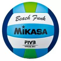 Мяч для пляжного волейбола Mikasa VXS-BF Beach Fever, 5, голубой, любительский, машинная сшивка