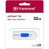 USB флешка TRANSCEND 32Gb JetFlash 790W white USB 3.1 Gen 1 (90/25 Mb/s)