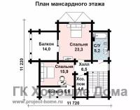 AS-107-2 - проект двухэтажного дома из бревна с гаражом и котельной