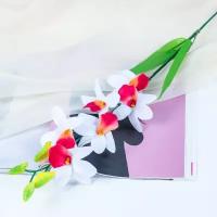 Poetry in flowers Цветы искусственные "Орхидея Дендробиум" 70 см, белый