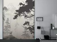 Фотообои Черно белый лес 275x274 (ВхШ), бесшовные, флизелиновые, MasterFresok арт 9-963