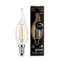 Лампа светодиодная Gauss 104801105-D Filament C37 E14 5W 2700K диммируемая