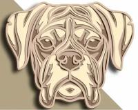 Конструктор-раскраска из дерева Морда собаки Боксера для самостоятельной сборки и раскраски /не окрашенный Детская Логика