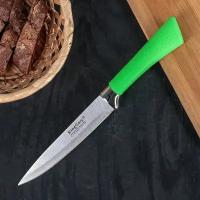 Нож кухонный "Рич", лезвие 13.5 см, цвет зелёный