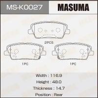 Колодки тормозные Hyundai Santa Fe II, III (CM, DM) 06-; Kia Sorento (XM) 09-15 задние Masuma