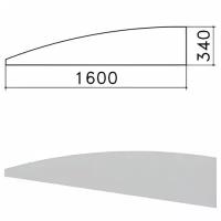 Экран - перегородка "Монолит", 1600х16х340 мм, без фурнитуры (код 640237), серый, ЭМ22.11