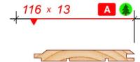 Вагонка штиль сорт А 116 х 2 метра
