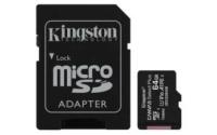 Носители информации Kingston Карта памяти 64Gb microSDXC Kingston Canvas Select Plus, 64 Гб, UHS-I Class 10 U1 A1, с адаптером