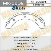 MASUMA MK6602 Колодки тормозные Mitsubishi Fuso Tracks Canter 85- барабанные MASUMA