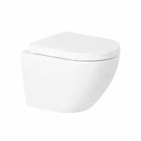 BelBagno Унитаз подвесной безободковый с сиденьем SFERA-R BB046CHR/BB105SC