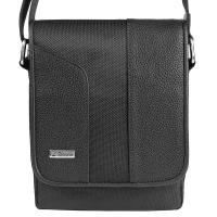 Мужская сумка- планшет L'Uccello из натуральной кожи и текстиля